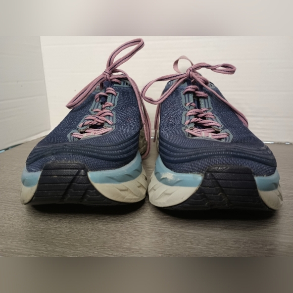 Hoka One One Bondi 6 Athletic Running Shoes Womens 8 Purple Blue Pink Ombre - Picture 4 of 14
